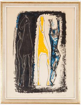 Marino Marini · MARINO MARINI, Färglitografi signerad Marino och numrerad epreuve d'artiste/30.