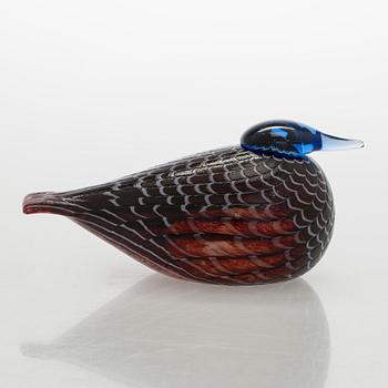 Oiva Toikka, glasfågel, signerad Oiva Toikka Nuutajärvi Notsjö Turun Sanomat.