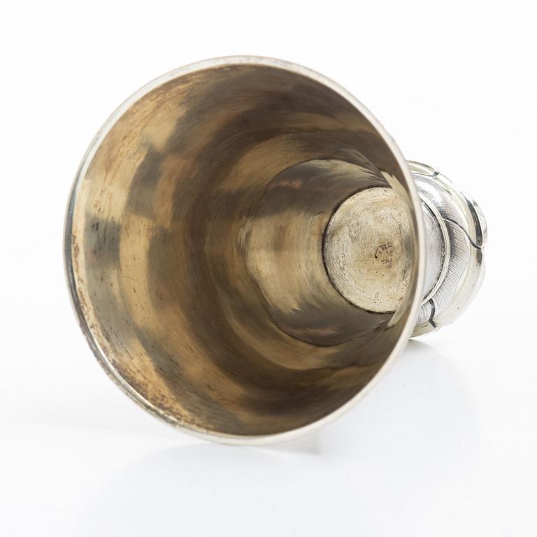 A Swedish early 19th century parcel-gilt silver beaker, mark of Olof Hellbom, Stockholm 1810.