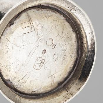 A Swedish 18th century silver beaker, mark of Bengt Collin, Uppsala 1736.