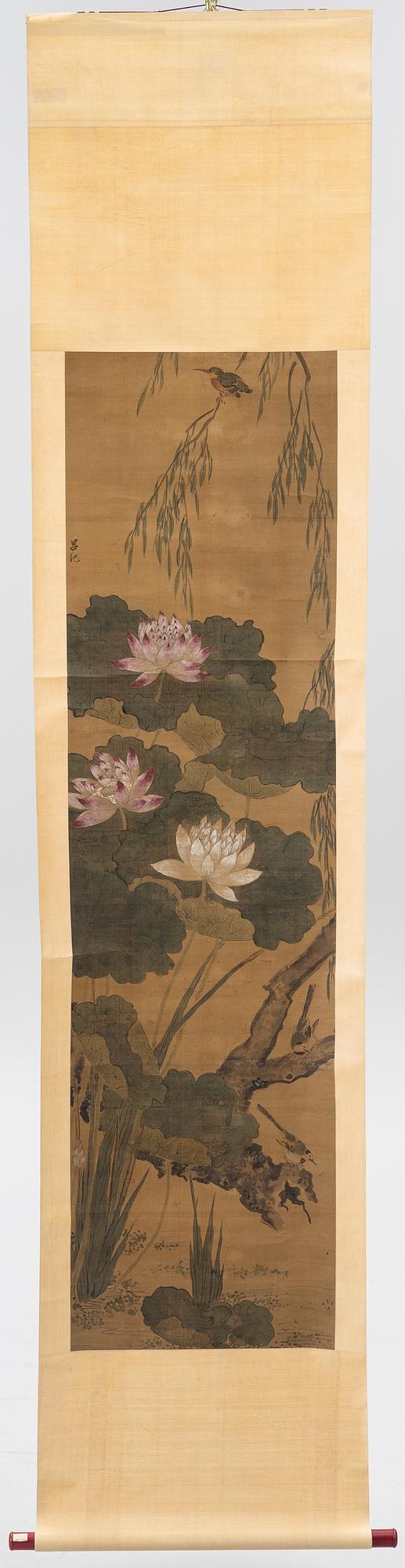 Rullmålning, akvarell och tusch på siden, Kina,