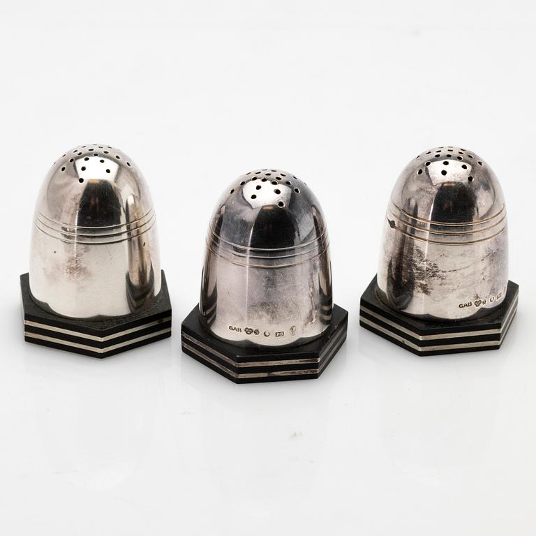 Salt cellars, 9 pieces, silver, GAB, Stockholm, 1941–1942.