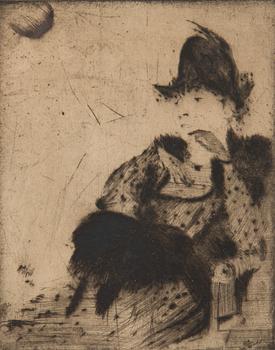 AXEL FRIDELL, dry point etching, signed A. Fridell.