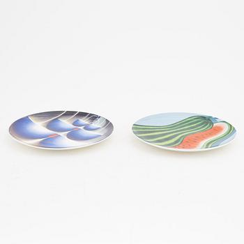 Julie Curtiss, Loie Hollowell, two limited edition porcelain plates.