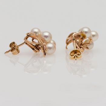 ÖRHÄNGEN, odlade pärlor, 14K guld.