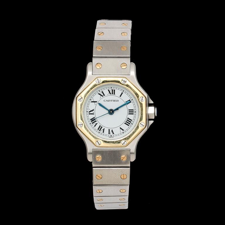 ARMBANDSUR, Cartier, Santos, stål och guld.