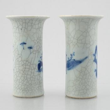 A group of four porcelain vases, Qing dynasty, 19th century/around 1900.
