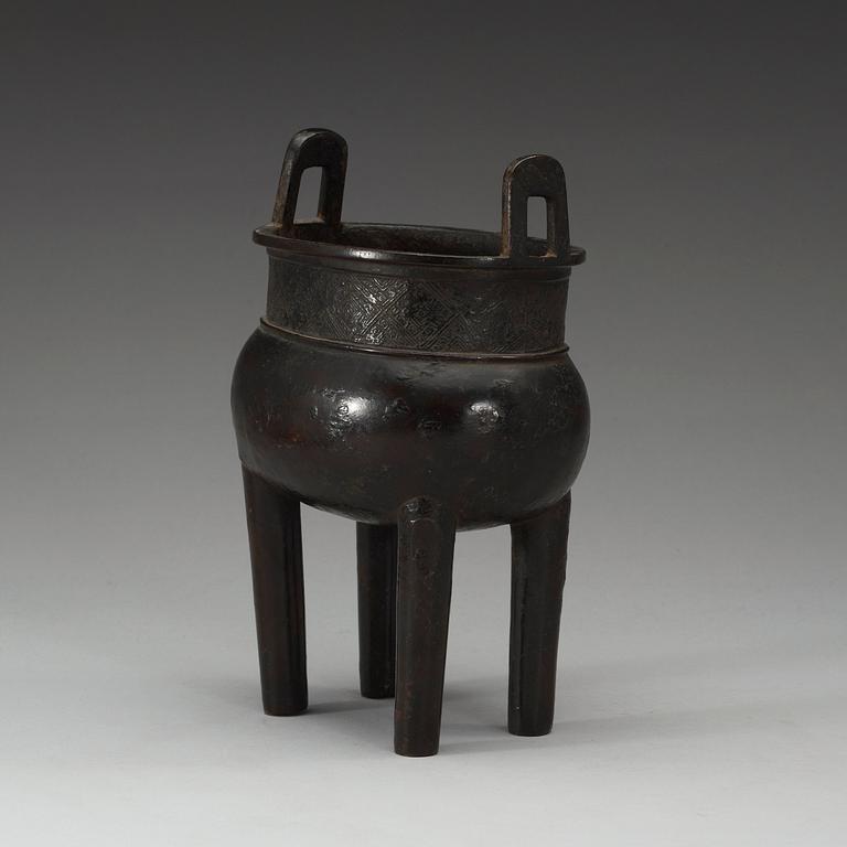 A bronze censer, Ming dynasty (1368-1644).