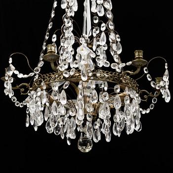 An empire style chandelier, mid 20th century.