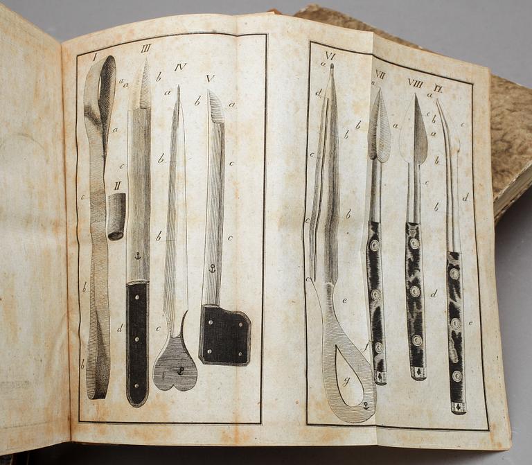 BÖCKER, 5 st, bla "Konsten at lefwa länge" av Christ.Wilh. Hufeland, Stockholm 1798.
