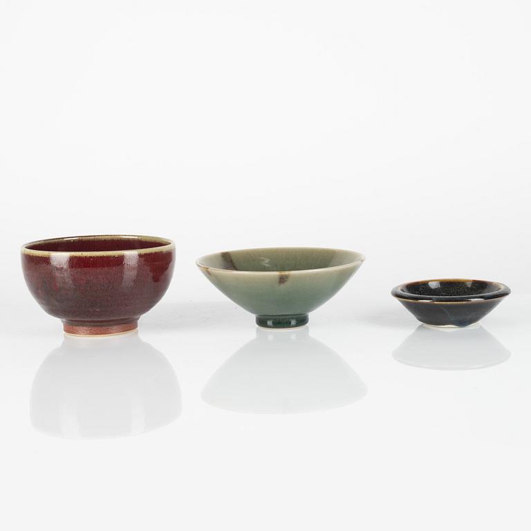 Tomas Anagrius, one dish and three bowls,  second half of the 20th century.