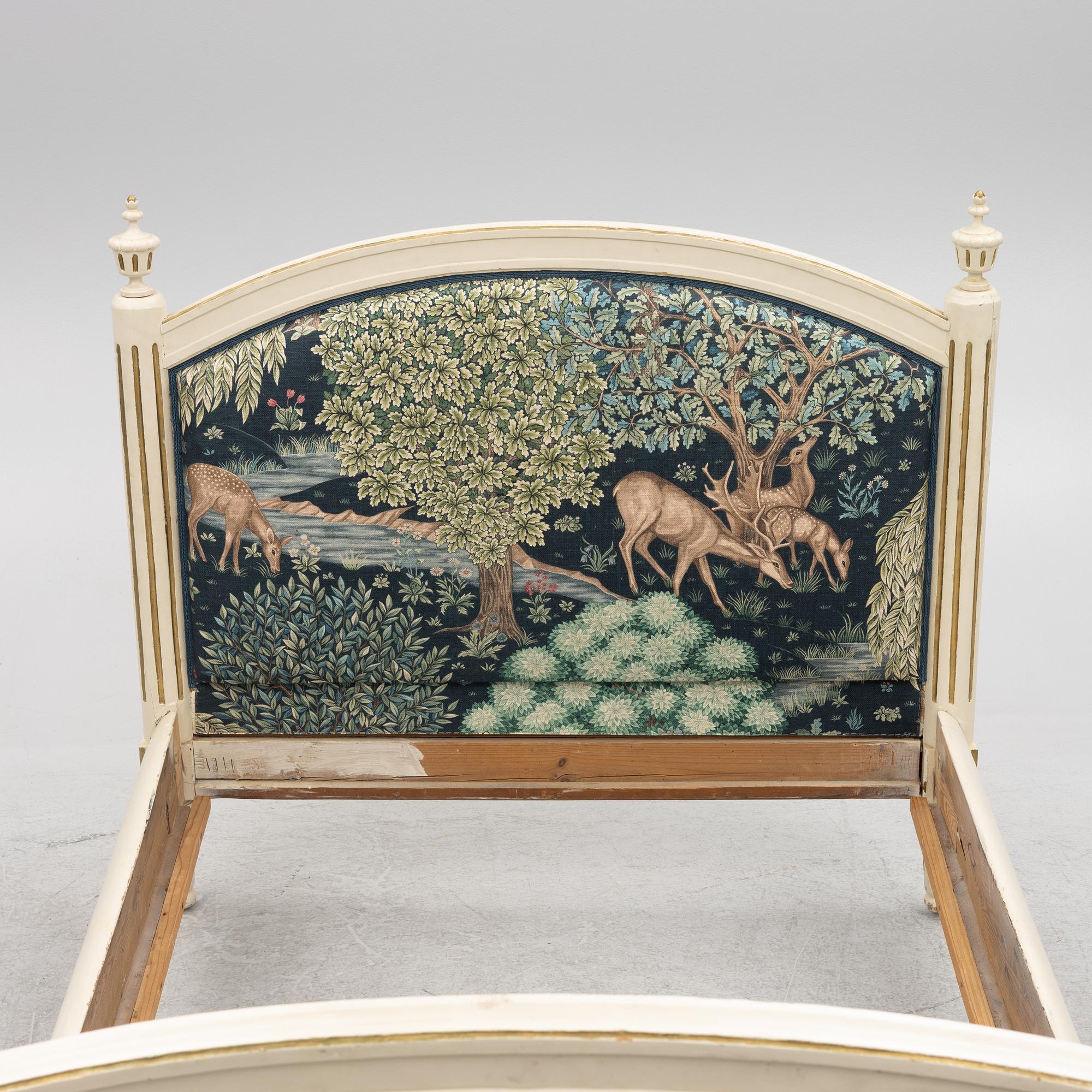 A Gustavian style bed, Sweden, mid 20th century.