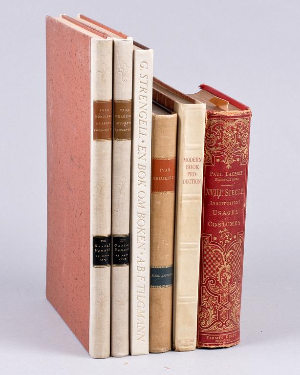 BÖCKER, 6 st, kulturhistoria och konst, bla "Från Nordiska Museets samlingar" av Gustaf Upmark, 1925.