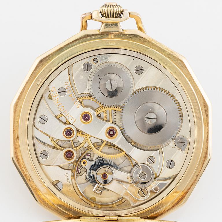 Longines 14K gold. pocket watch, 50 mm.