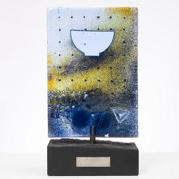 Bertil Vallien, dubbelsidig skulptur, glas, numrerad 23/30, Kosta Boda.