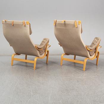 BRUNO MATHSSON, a pair of 'Pernilla' easy chairs, from Dux.