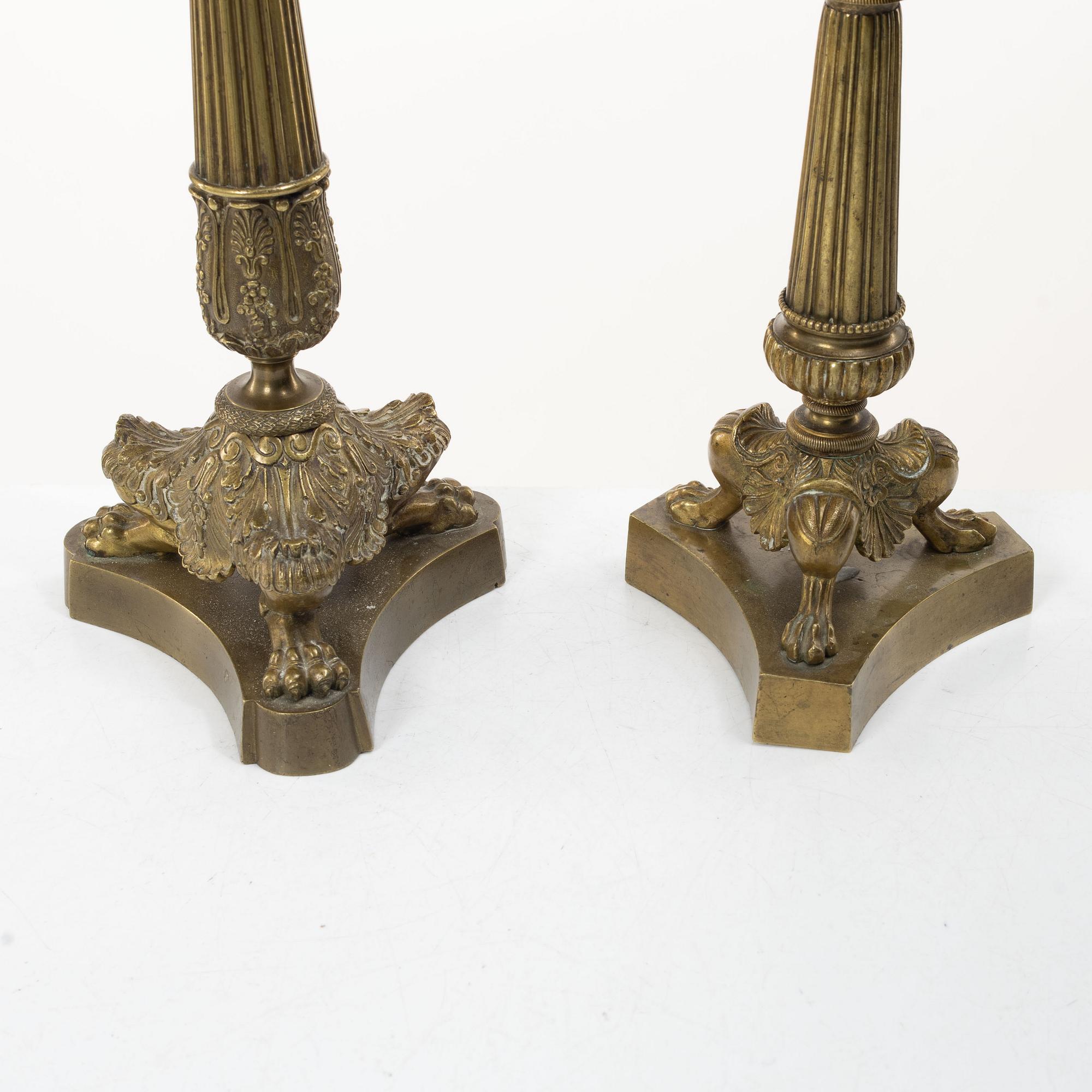 Two similar candlesticks, France, 19th century.