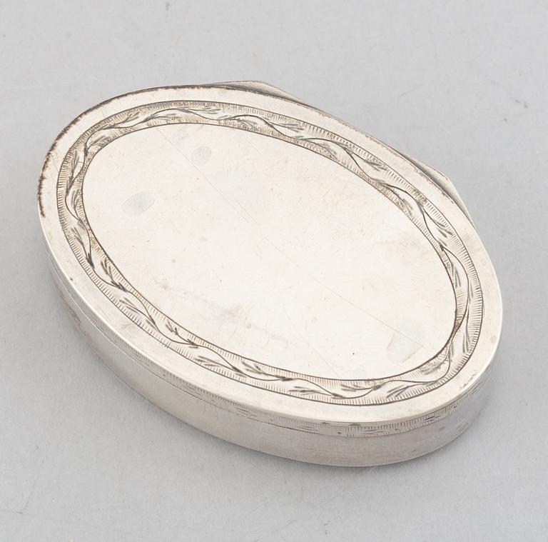 Two Swedish Silver Boxes, first half of the 19th Century.