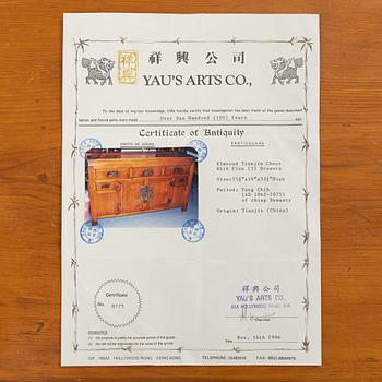 A hardwood sideboard, China, around 1900.