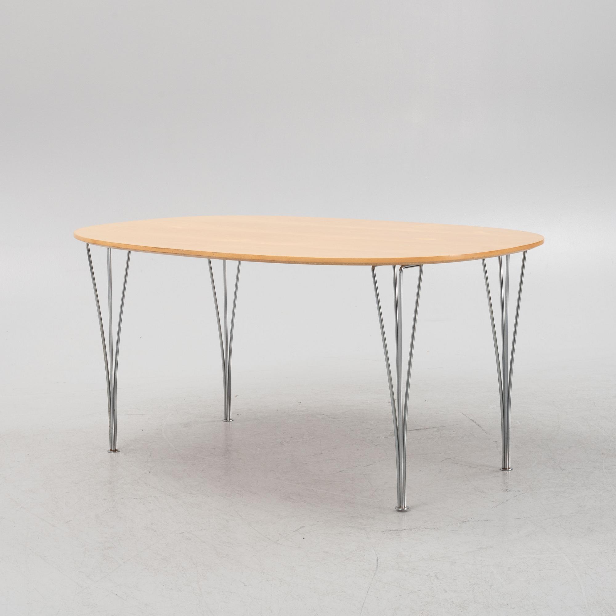 Bruno Mathsson, a 'Superellips' table, Fritz Hansen, Denmark, dated 1985.