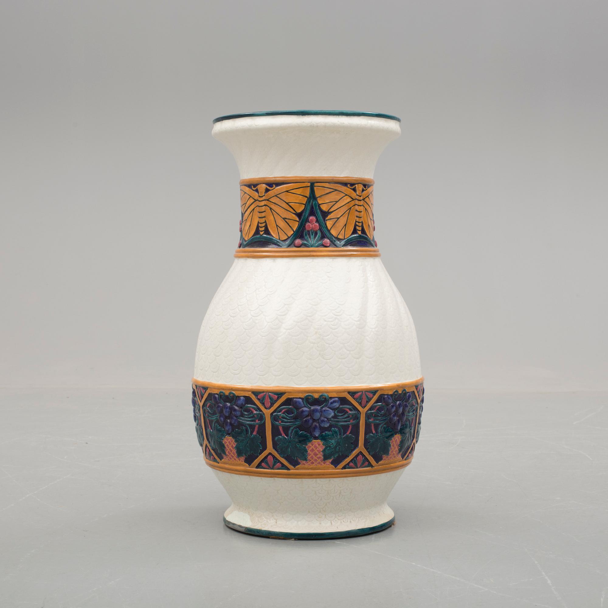 GOLVVAS, flintgods, jugend, Alf Wallander, Rörstrand, 1900-talets början.