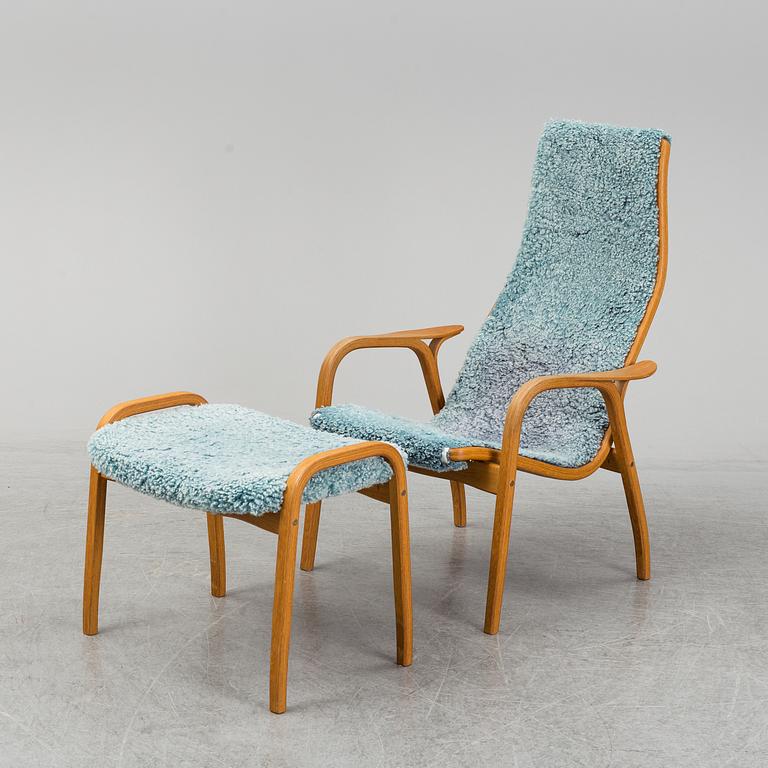 YNGVE EKSTRÖM, a 'Lamino' armchair with a stool, Swedese.