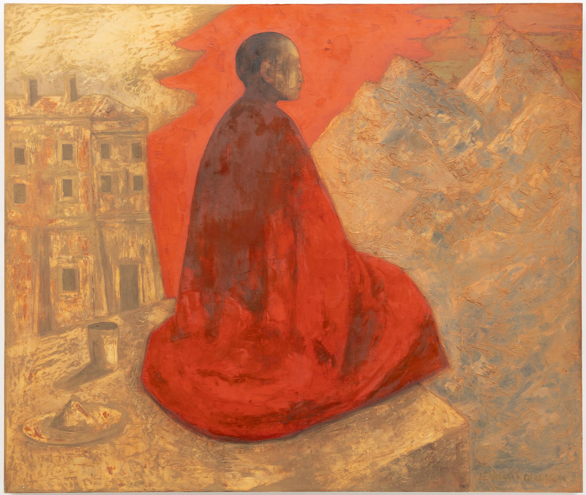 Lennart Olausson, Seated Man with Red Cloak.