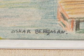 Oskar Bergman, Skärgårdsmotiv med brygga.