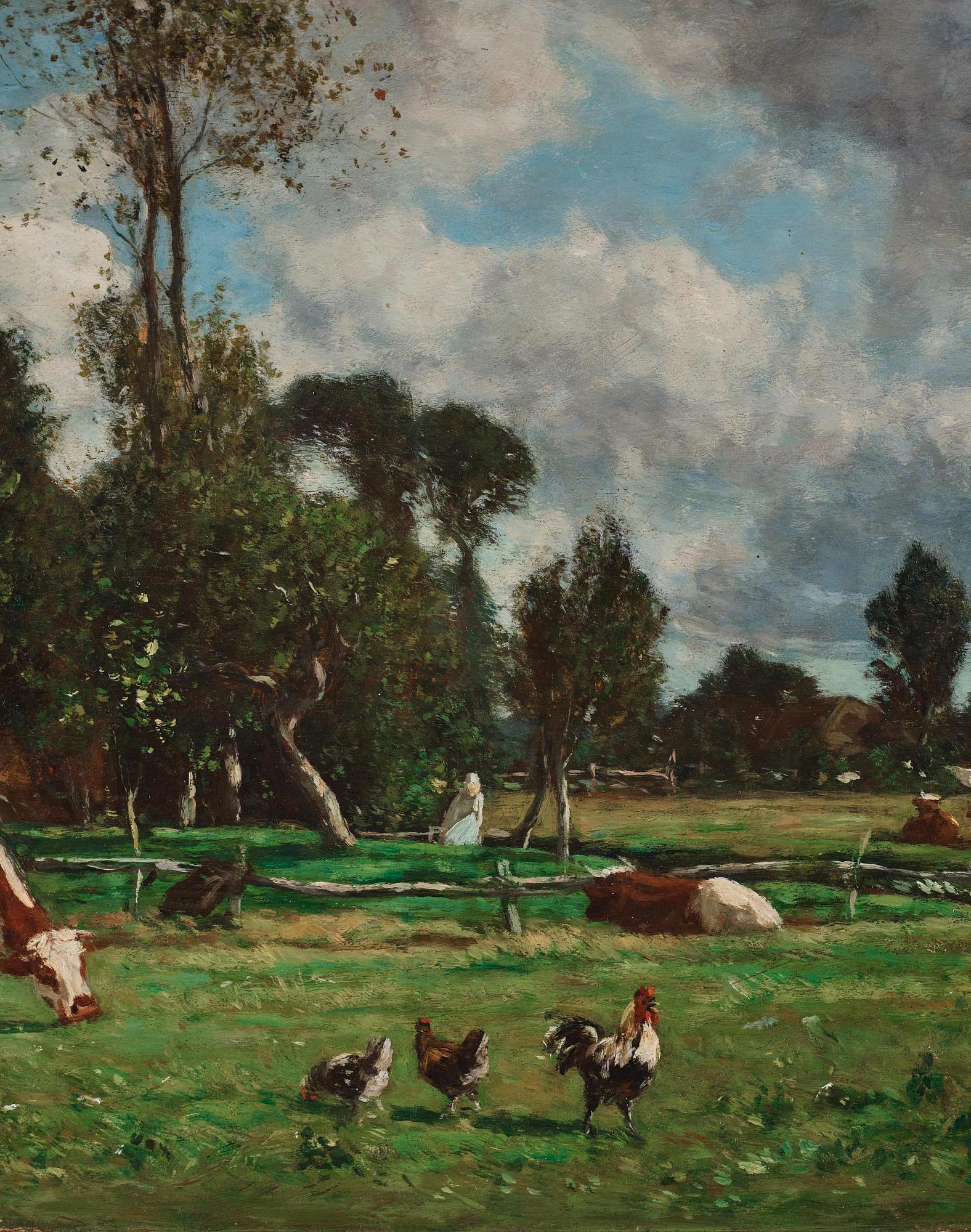 Eugène Boudin, "Paturage aux environs d’Honfleur" ("Pastoral Landscape near Honfleur" ).