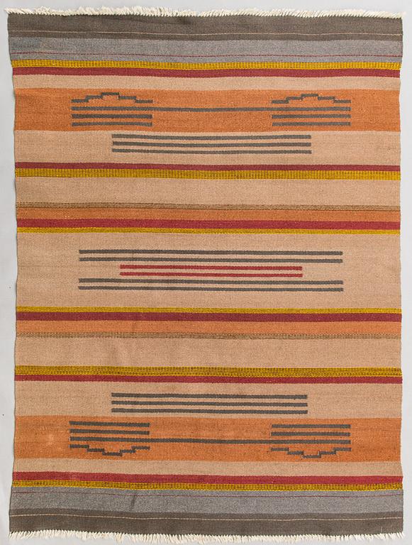 A 1930s Finnish flat weave carpet. Circa 230x170 cm.