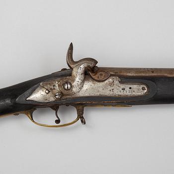 SLAGLÅSGEVÄR, norskt, 1700-tal reparationsmodell.