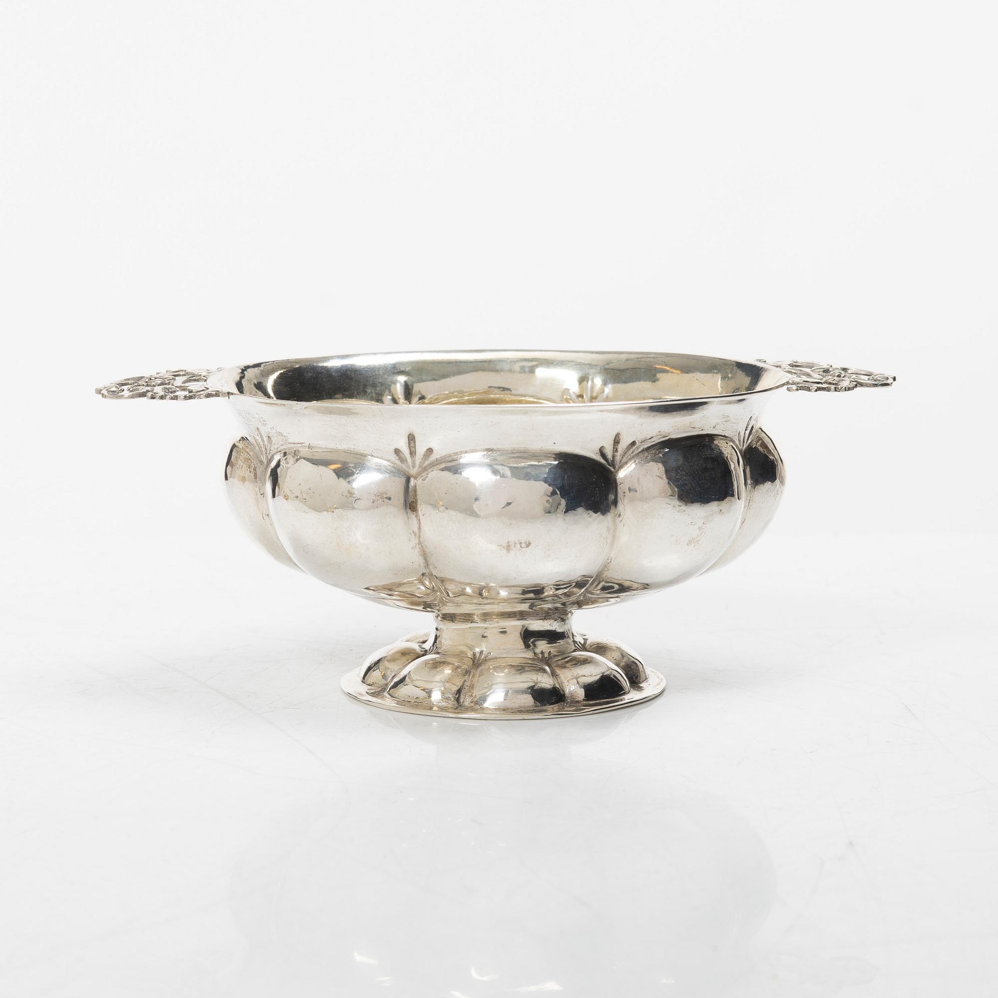 Konfektskål, silver, svenska importstämplar, Nordeuropa 1700/1800-tal.