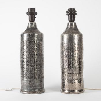 Table lamps, a pair, Bitossi for Bergboms, second half of the 20th Century.