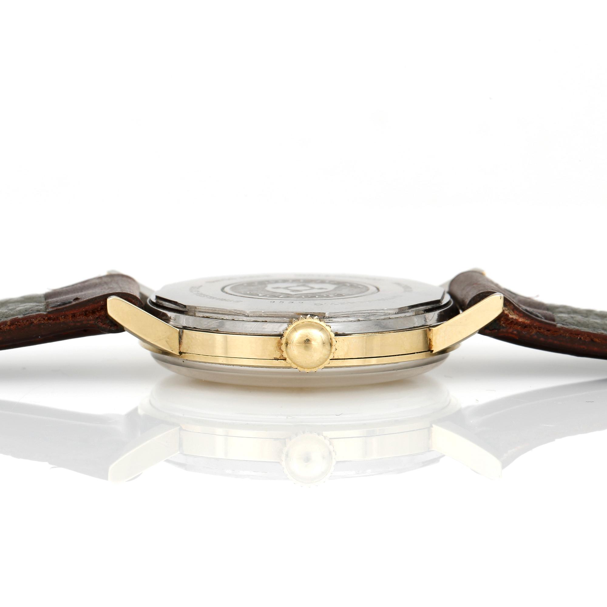 ARMBANDSUR, stål och 14K guld, Cortébert, Incabloc, 1900-talets mitt.