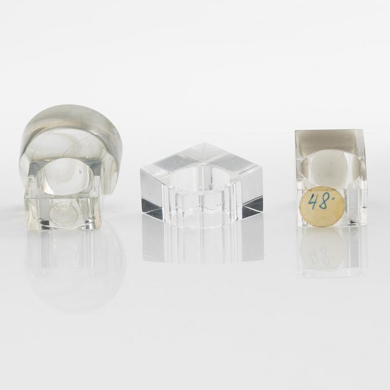 Siv Lagerström, three acrylic rings, 1970s.