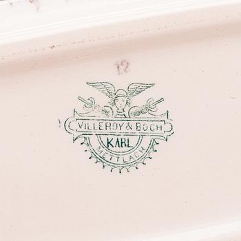 Villeroy & Boch, pesusetti, "Karl", 4 osaa, fajanssia, noin vuonna 1900.