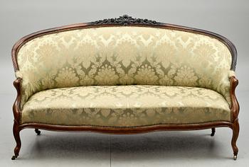 SOFFGRUPP, 5 delar, nyrokoko, 1800-talets mitt.