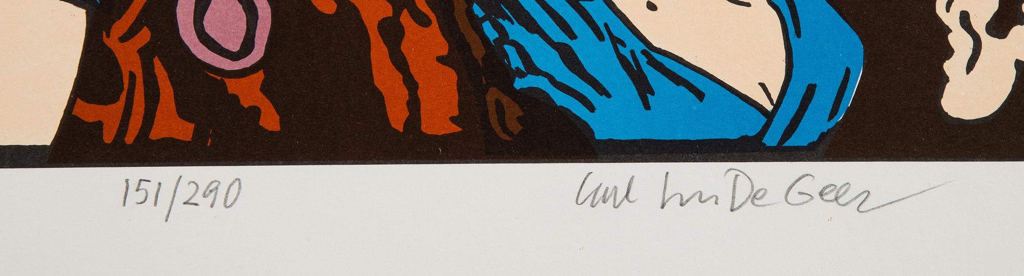 Carl Johan De Geer, lithograph in colours, signed 151/290.