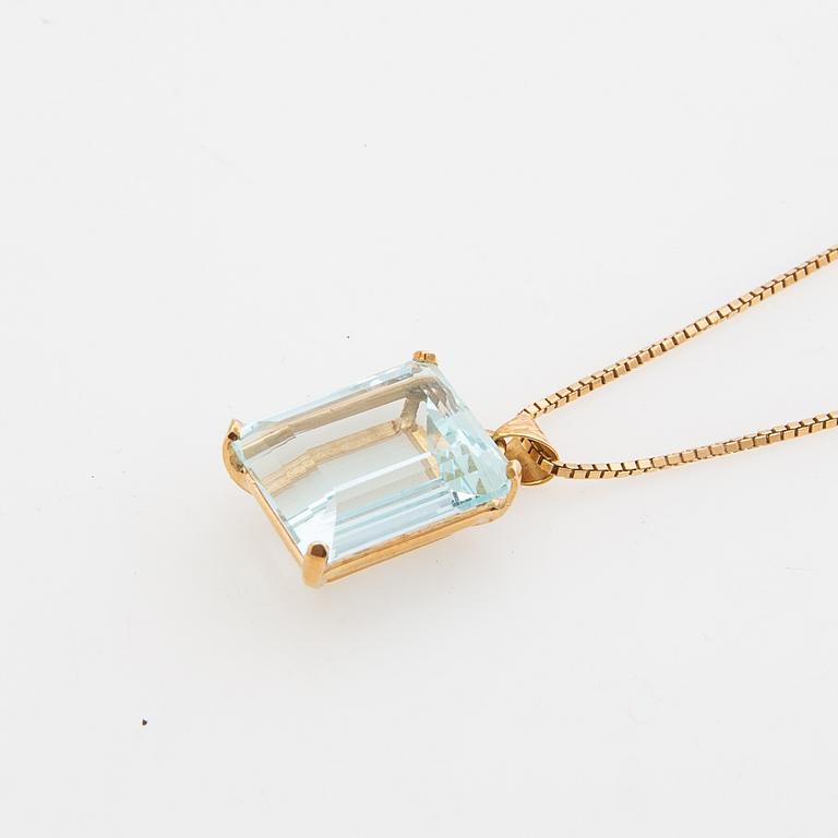Halsband, 18K guld och akvamarin.