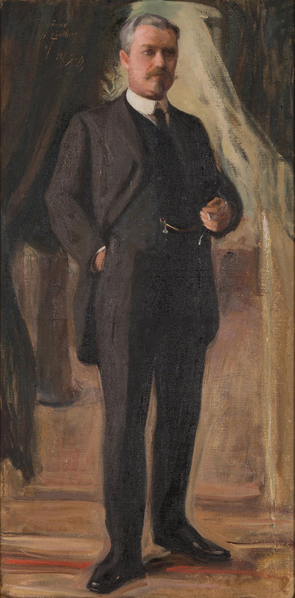 Wilho Sjöström, oil on canvas, signed with dedication.