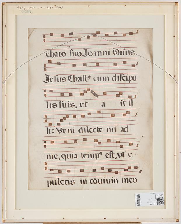 A vellum music sheet.