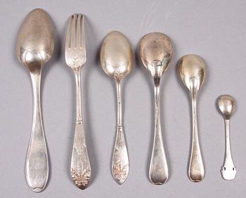 PARTI BESTICK, 21 delar, silver, bla Hans Georg Tillström, Växjö 1819.