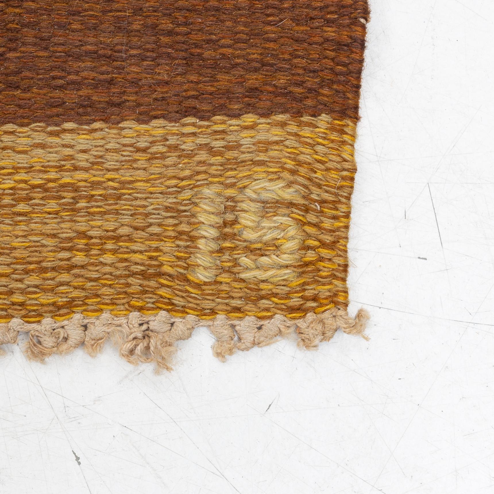 Ingegerd Silow, a flat weave rug, signed IS, c. 232 x 168 cm.