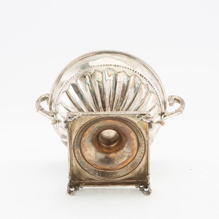 Konfektskål med lock silver svenska importstämplar Empire-stil 1900-talsets början.