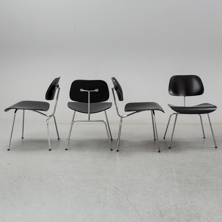 Four 'DCM' Plywood Group chairs by Charles and Ray Eames for Vitra.