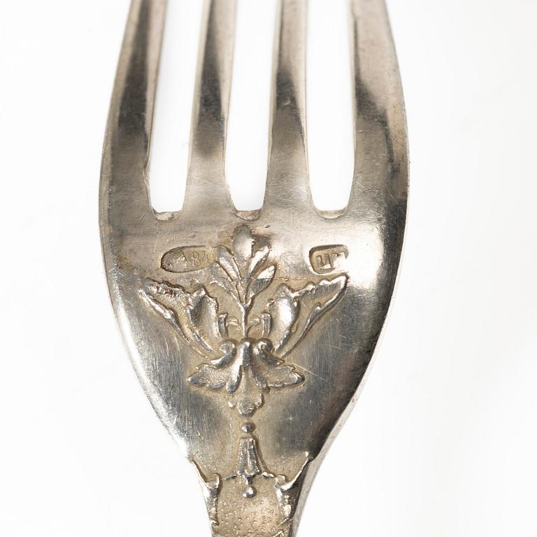 Bordsgafflar, 6 st, silver, Moskva, Ryssland 1908-26.