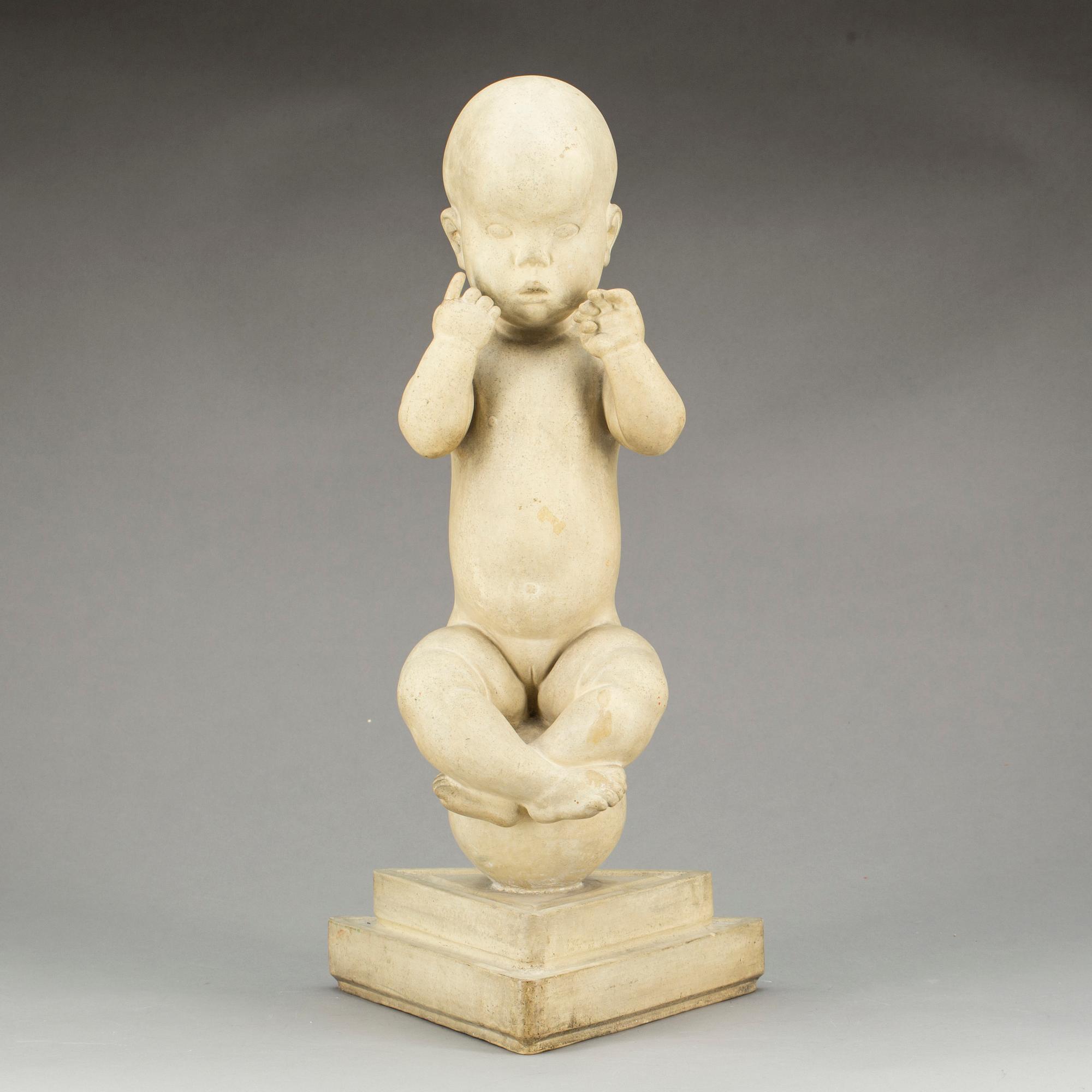KAI NIELSEN, skulptur, monogramsignerad, patinerad gips.