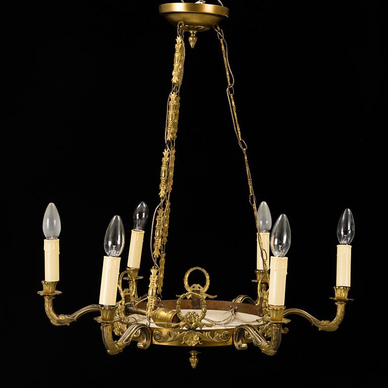 A Karl Johan-style ceiling lamp mid 20th century.
