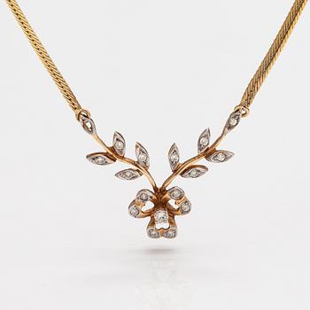 Kaulakoru, 14K kultaa ja timantteja n. 0.23 ct yht.