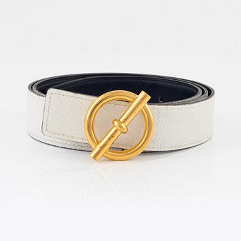Hermès, skärp "Glenan belt buckle & Reversilble leather strap", 2009, storlek 90.